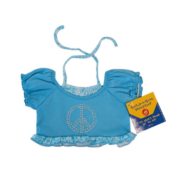 Build A Bear Clothes Cincinnati Reds Dress Peace Shirt Skirts Panties 5 Pc NWT - Picture 4 of 11